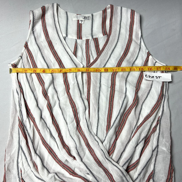 Kut From The Kloth Womens Small Surplice Sleeveless Drape‎ Top Coastal Beach - Picture 4 of 10